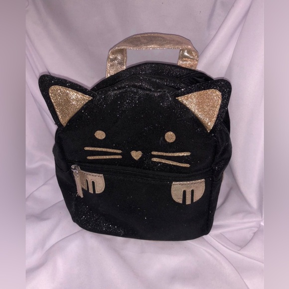 Child’s black glitter Kitty cat back pack - Picture 1 of 10